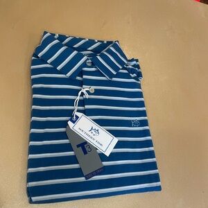 Boy’s Southern Tide Blue Striped Polo Shirt XL